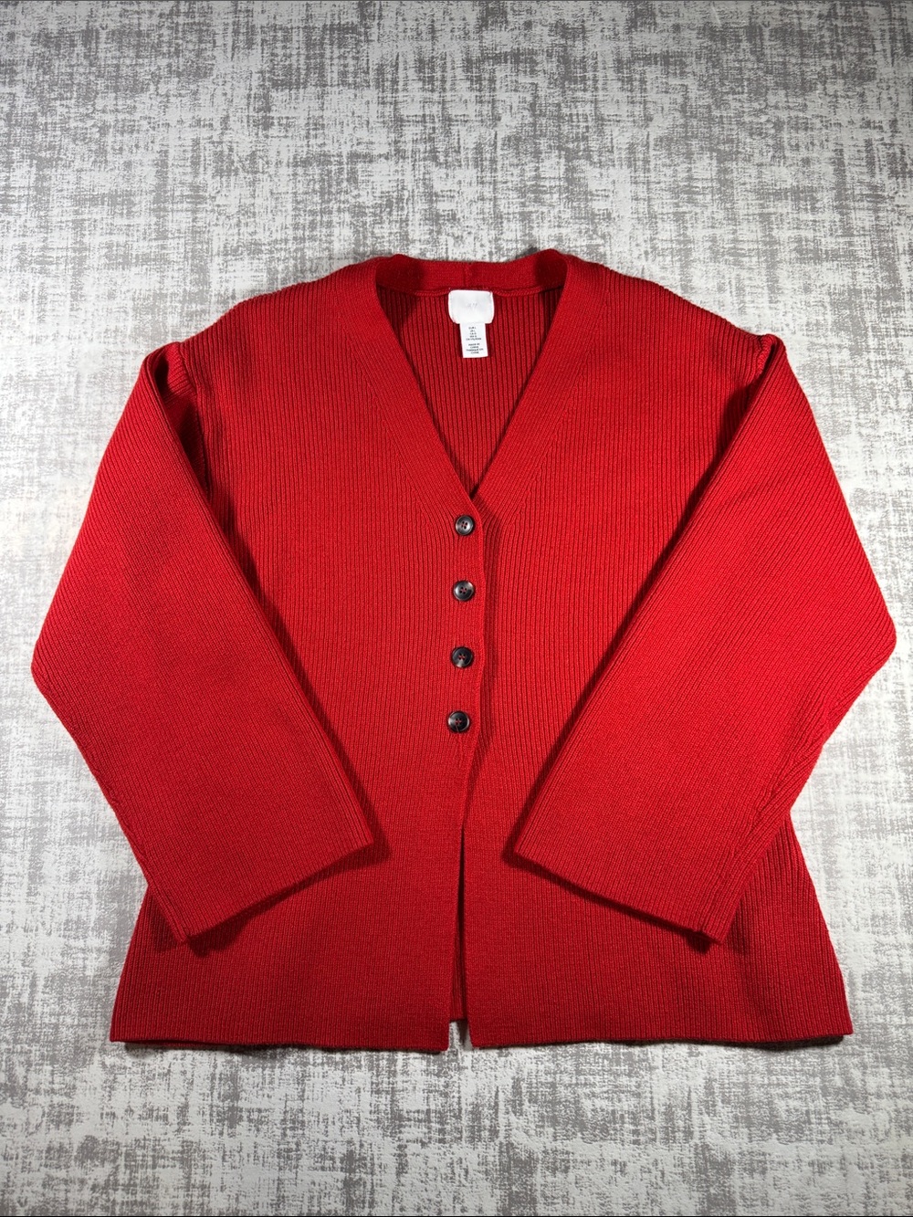H&M Red V-Neck Button Cardigan
